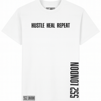 Huslte Heal Repeat White T-Shirt